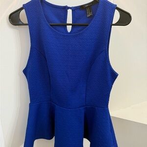 Forever 21 Royal Blue Textured Tank Top